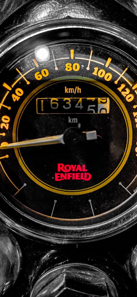 royal enfield, motorcycle, bike, speedometer, macro