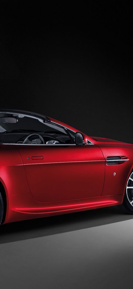 aston martin, v8, vantage, 2008, red, side view, style, cabriolet