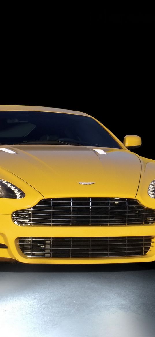 mansory, aston martin, v8, vantage, yellow, front view, style, sports