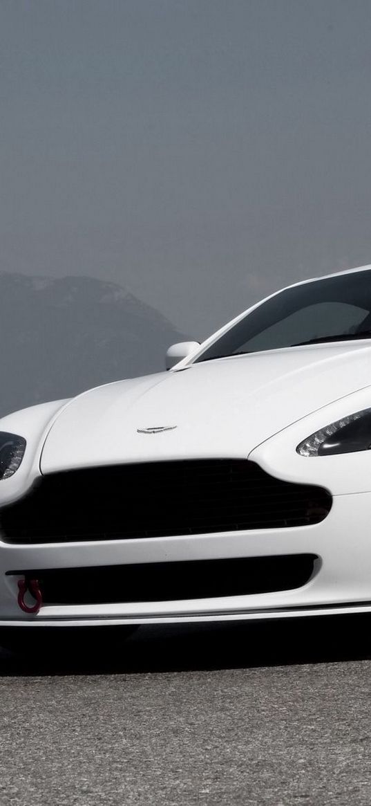 aston martin, v8, vantage, 2009, white, front view, style, rock