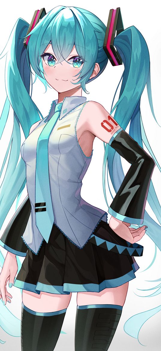 miku hatsune, singer, girl, anime, pose, art