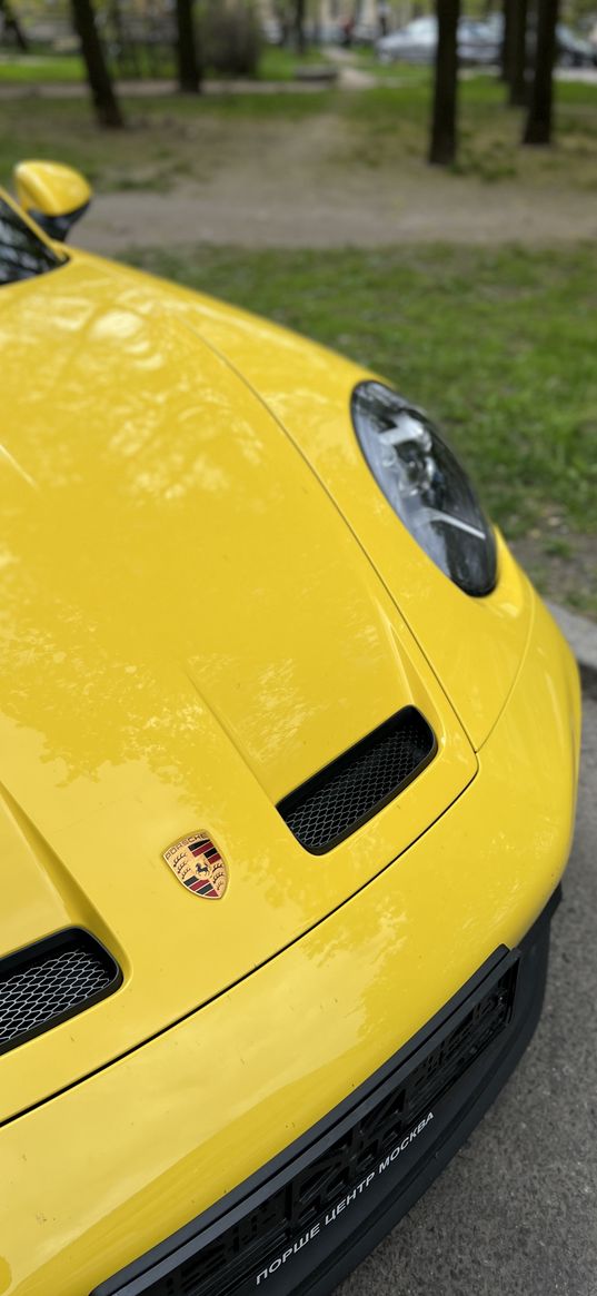 porsche 911, porsche, car, yellow