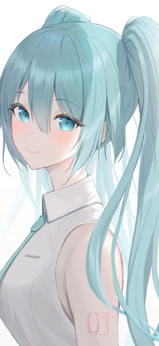 miku hatsune, girl, anime, art, tattoo, figure, portrait