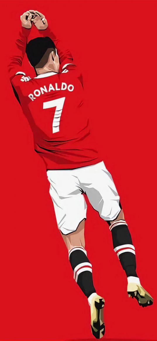 cristiano ronaldo, soccer player, manchester united, red, soccer, art