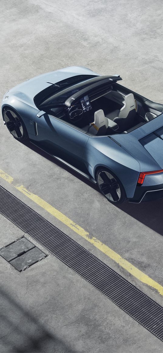 polestar, concept, convertible, car, grey, road