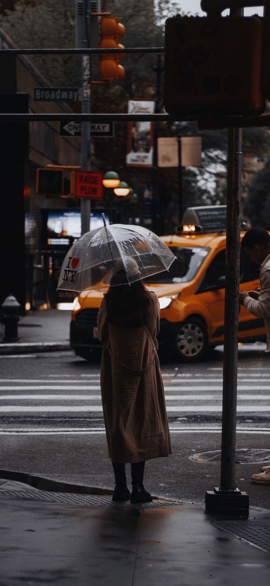 sign, rain, england, new york, raincoat, autumn, aesthetics, weather, taxi, yellow