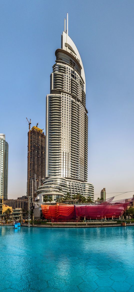 building, skyscraper, hotel, dubai, architecture, swimming pool