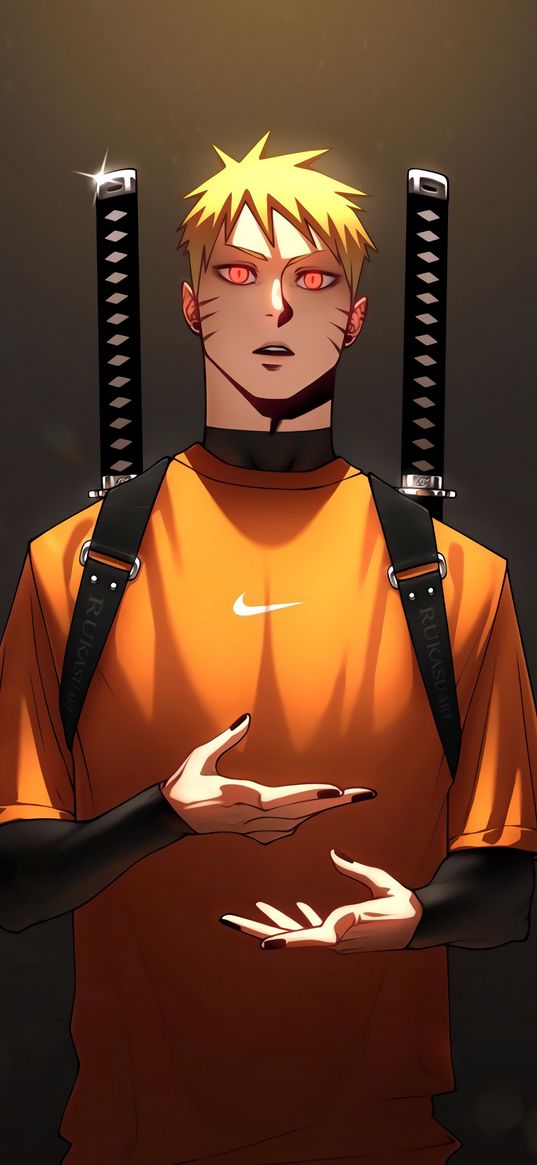 naruto, guy, nike, fashion, manicure, katanas, anime, art