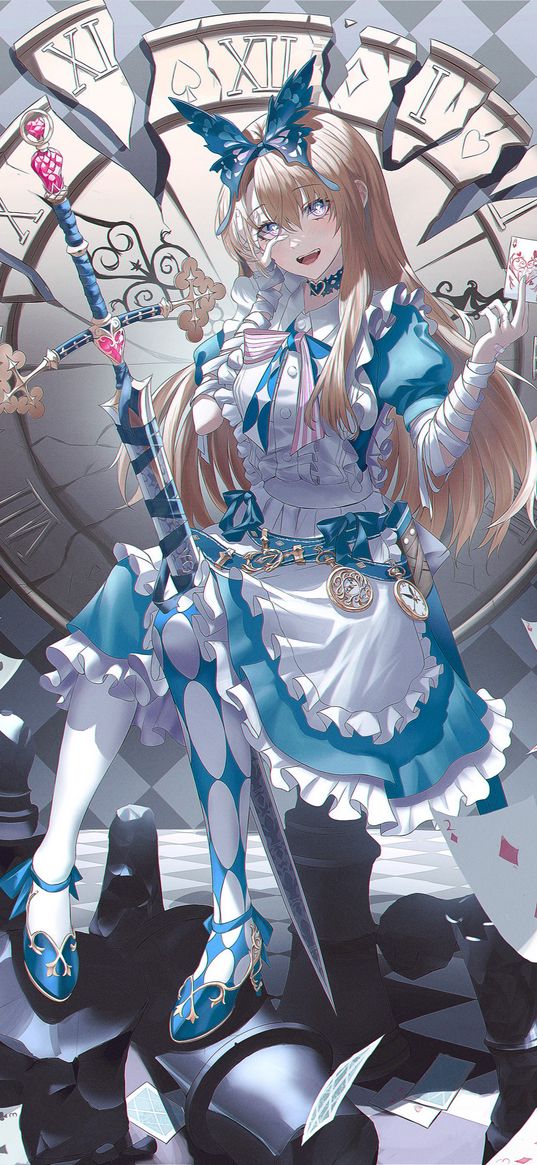 alice, grimlight, anime, girl, art, sword