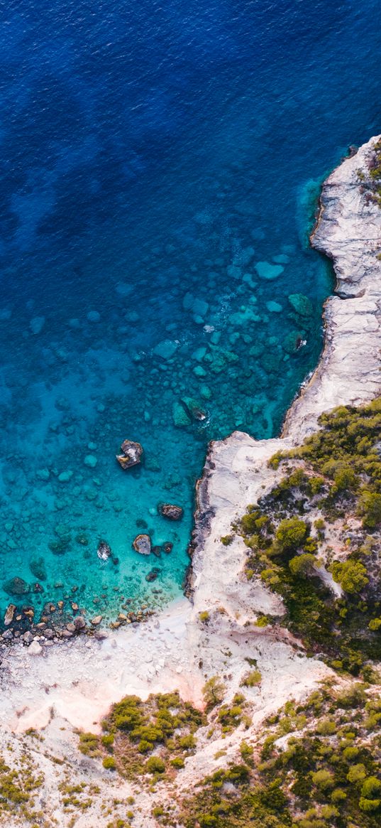 island, beach, sand, greenery, water, sea