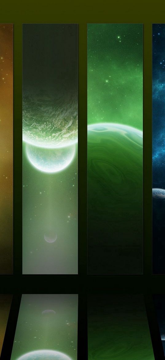 planets, colorful, stripes