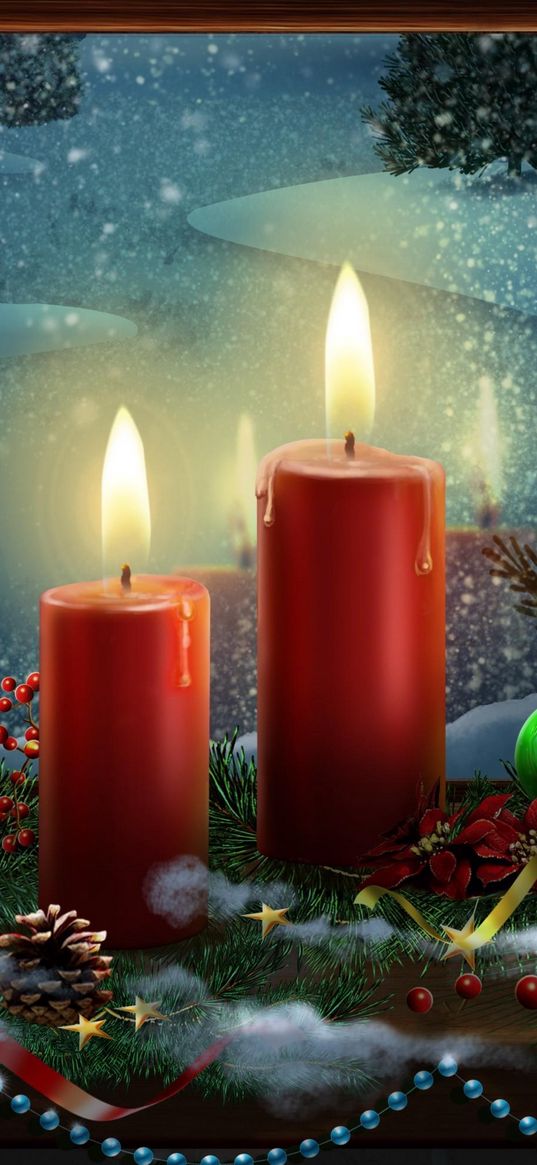 new year, holiday candles, postcards, toys, stars, christmas