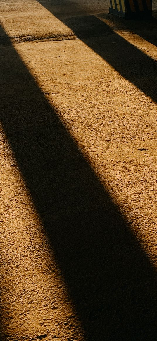 columns, concrete, light, shadow, sun