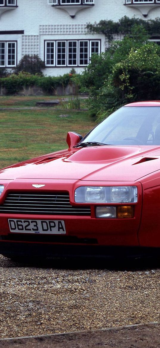 aston martin, v8, vantage, 1986, red, front view, auto, home