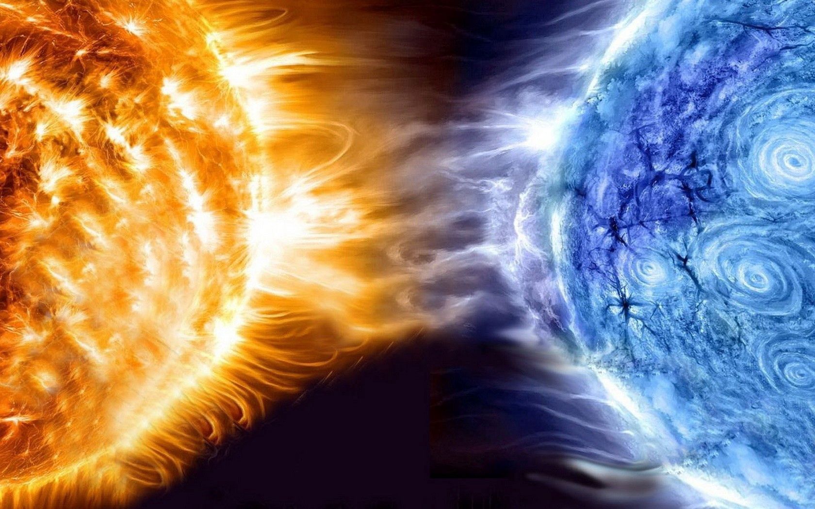 planet, explosion, fire, glow