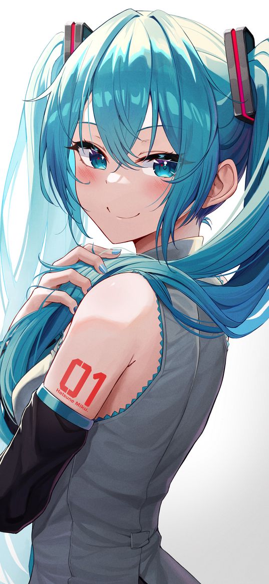 miku hatsune, vocaloid, singer, girl, blue hair, blue eyes, beautiful, cute, anime, art