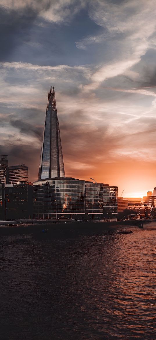 view from the shard, skyscraper, water, sunset, london