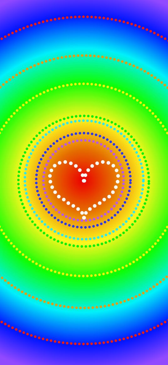 heart, dots, colorful background, art