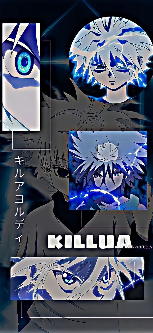 killua, hunter x hunter, anime, collage, wallpapers