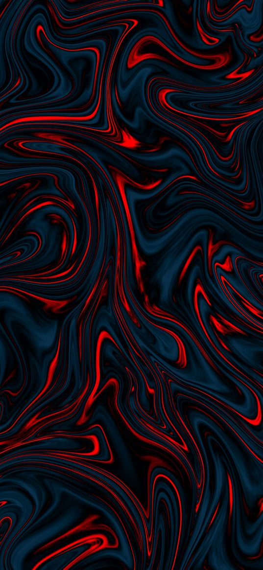 liquid, streaks, mixing, red, black, abstraction