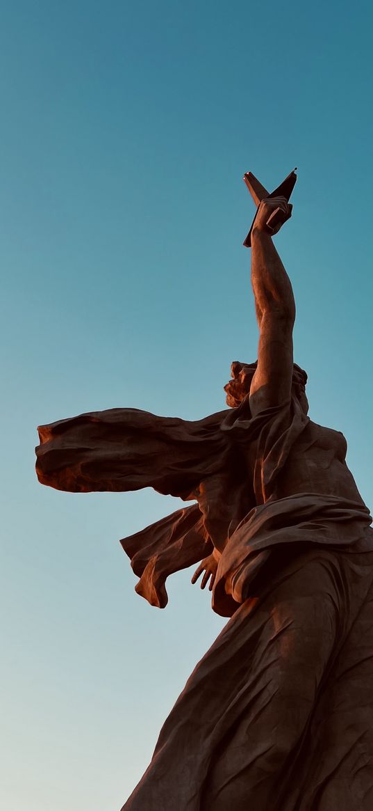 motherland is calling, sculpture, monument, sky