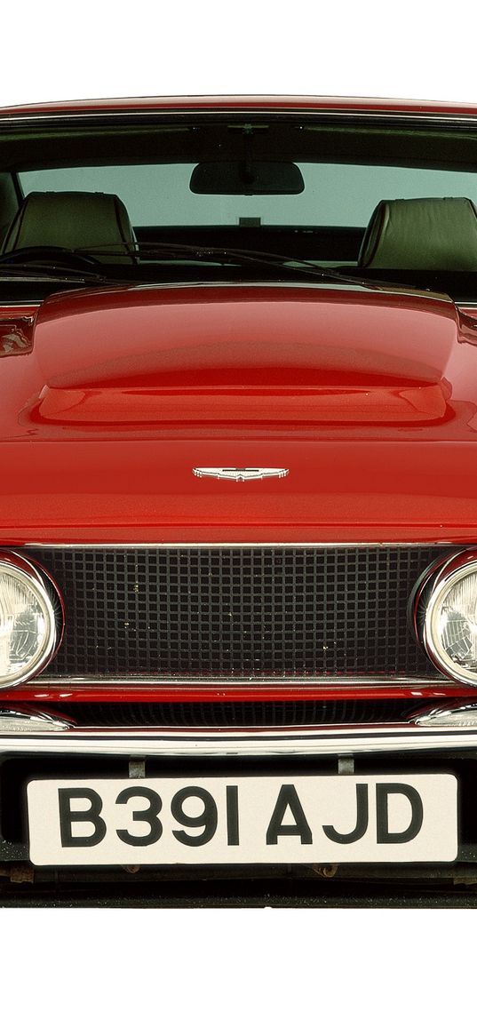 aston martin, v8, saloon, 1972, red, front view, car, retro