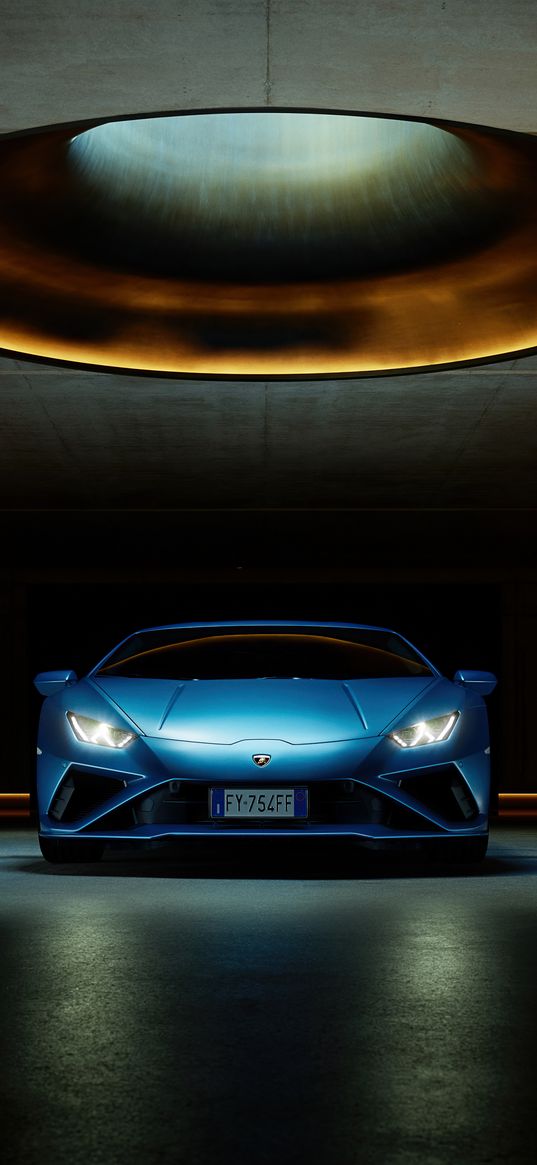 lamborghini huracan, lamborghini, car, blue, light