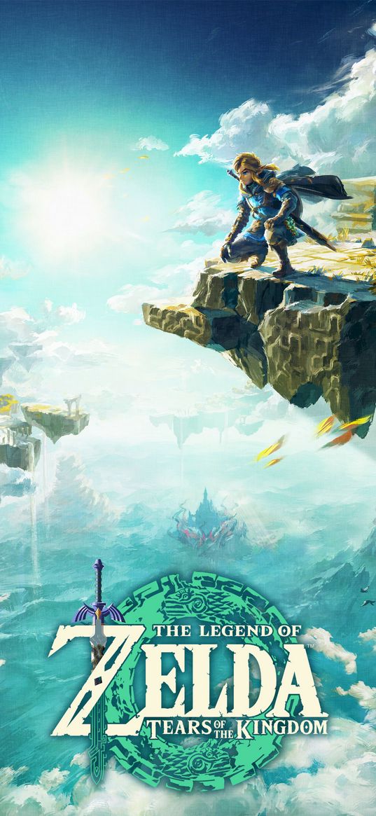 link, legend of zelda, game, character, rock, landscape, poster