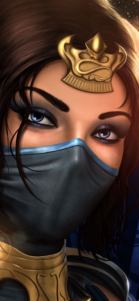 kitana, mortal kombat, game, ninja, girl, mask, decoration, beautiful, art