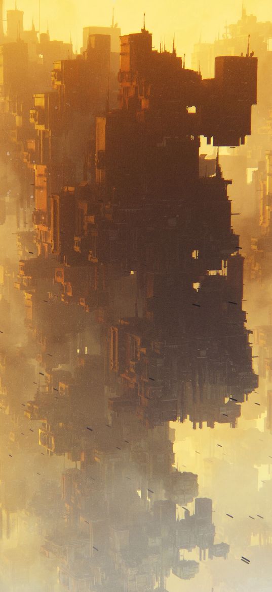 buildings, constructions, spaceships, fantasy, art