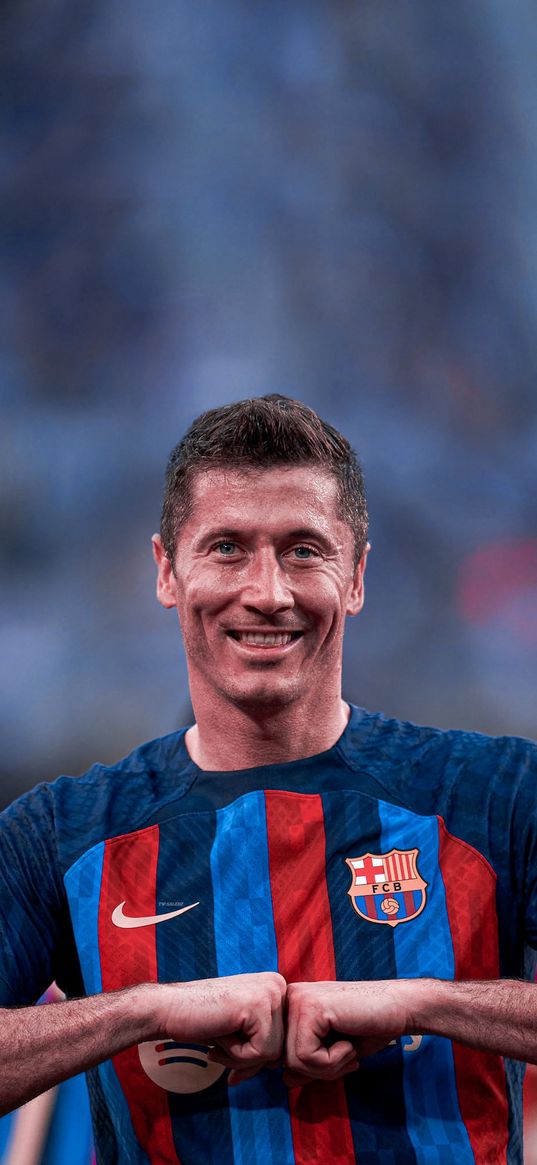 robert lewandowski, barcelona, football player, striker, football