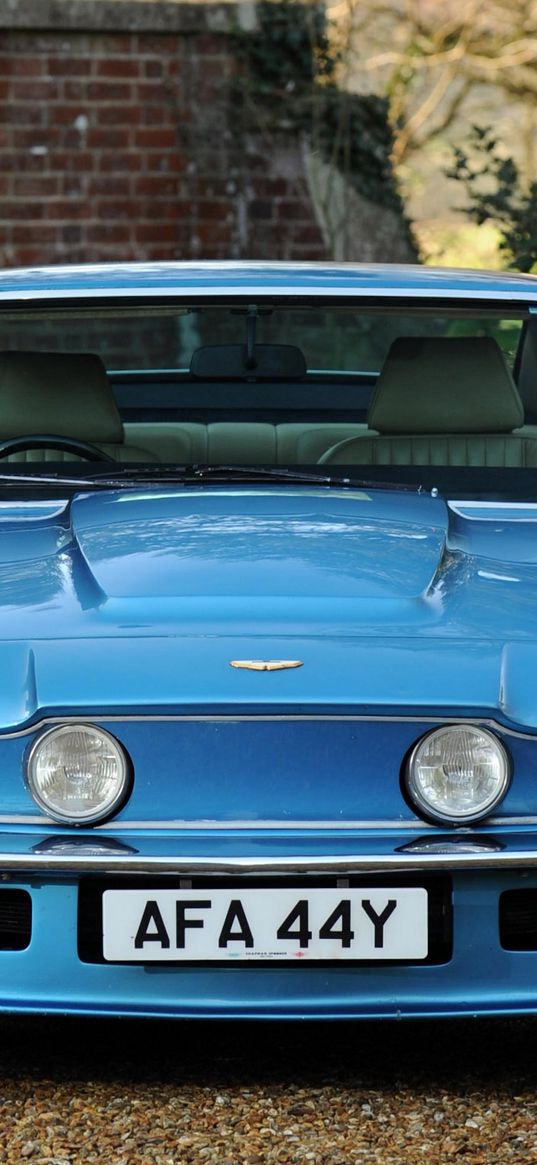 aston martin, v8, vantage, 1977, blue, front view, auto