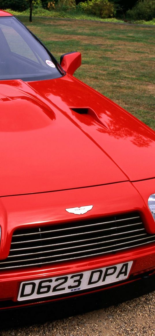 aston martin, v8, vantage, 1986, red, front view, auto