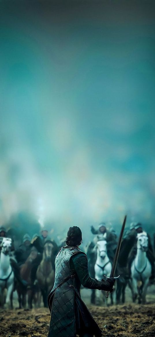 jon snow, game of thrones, tv series, warrior, army, battle