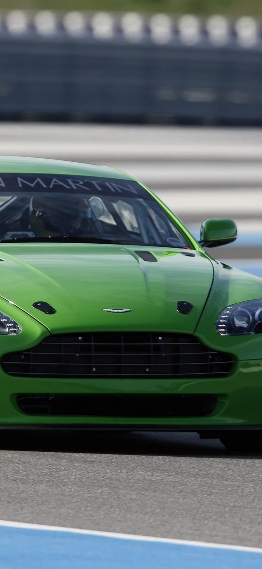 aston martin, v8, vantage, 2007, green, front view, auto