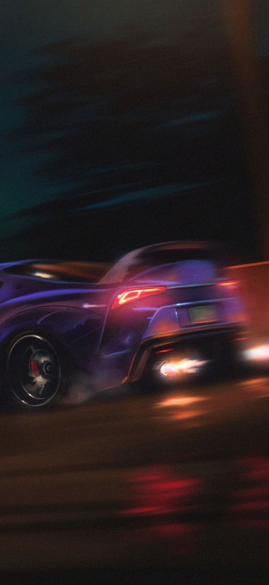 toyota supra, toyota, sports car, car, purple, tuning, speed