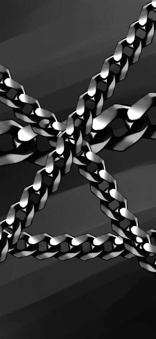 chains, gray background, art