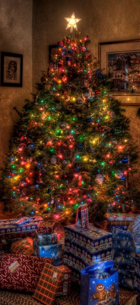 tree, christmas, presents, fireplace, holiday, toys, stockings, home, comfort