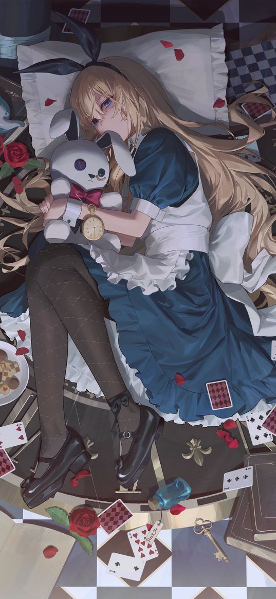 alice, alice in wonderland, anime, girl, art