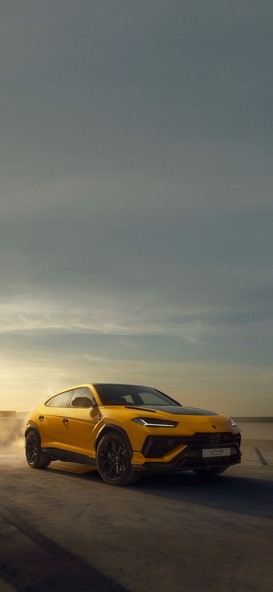 lamborghini urus, lamborghini, car, yellow, desert