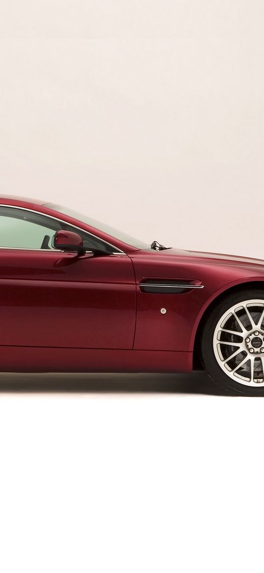 aston martin v8 vantage, 2007, burgundy, side view, style