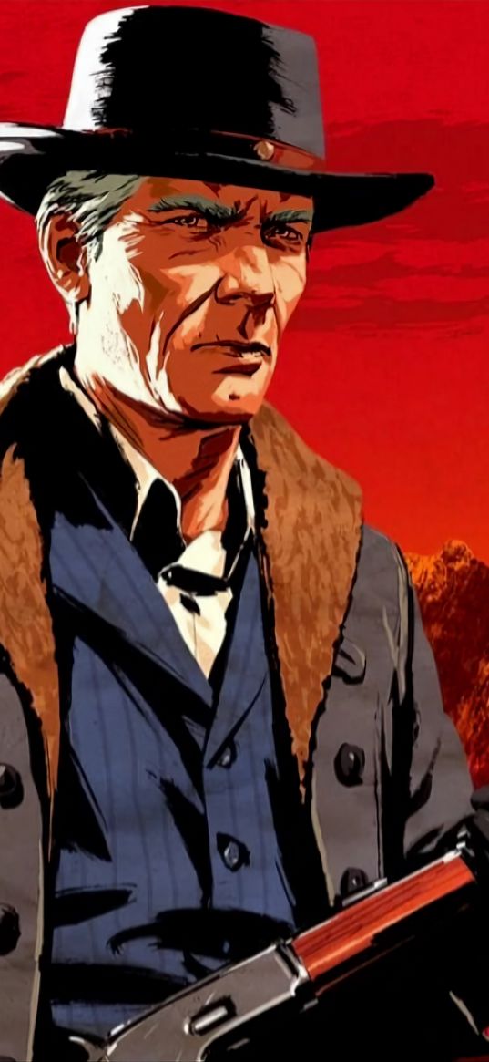 red dead redemption, hosea matthews, wild west, game, character, art