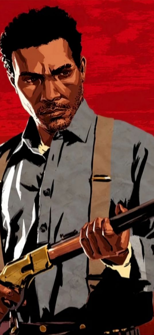 red dead redemption, lenny summers, wild west, game, character, art