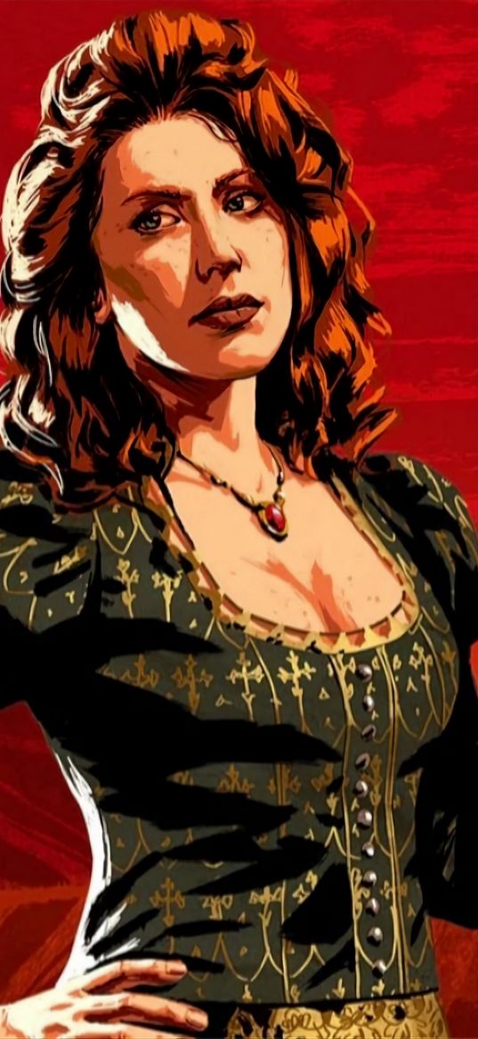 red dead redemption, molly oshea, wild west, game, character, art