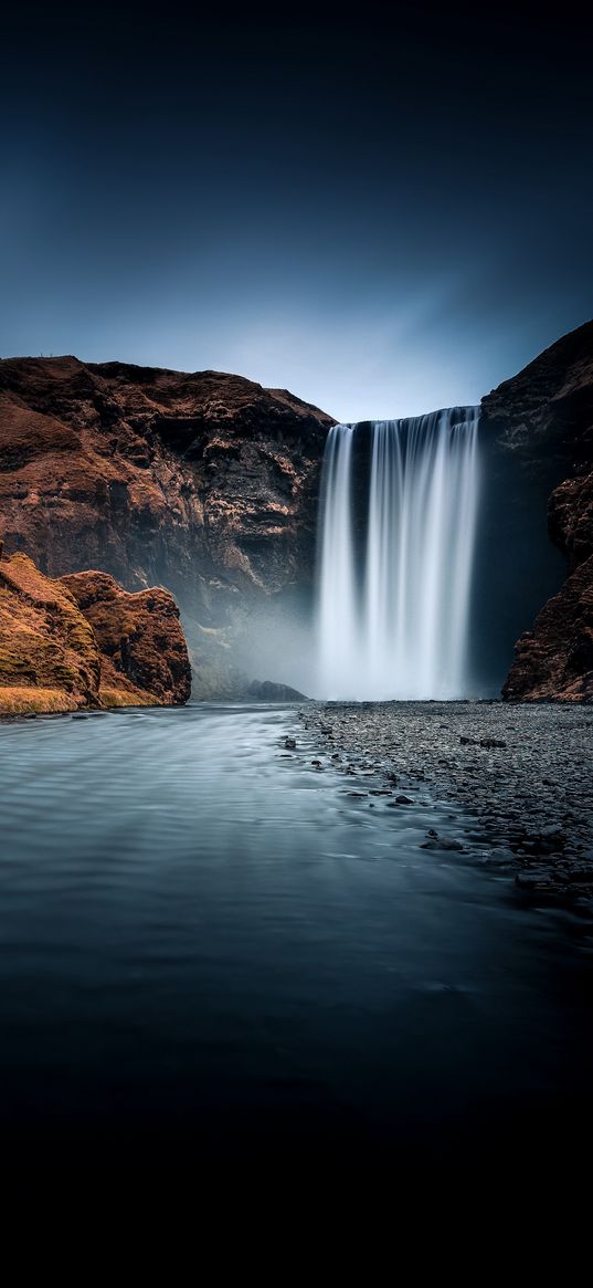 waterfall, nature, river