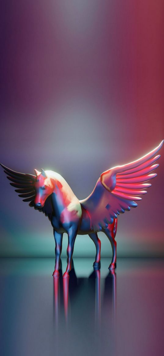 pegasus, horse, wings, art