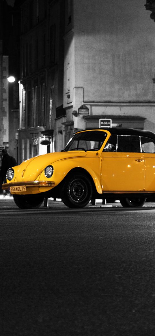 volkswagen beetle, volkswagen, car, retro, style, yellow