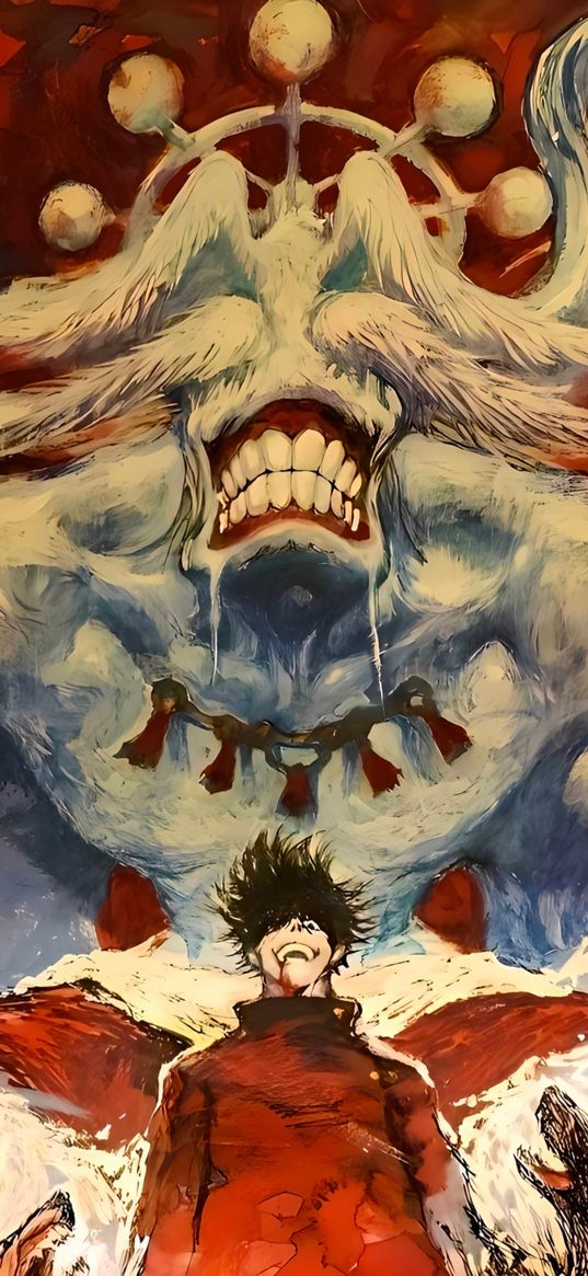 megumi fushiguro, jujutsu kaisen, anime, monster, art