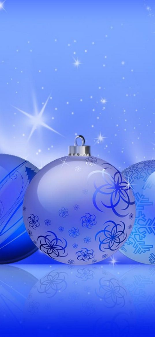 christmas decorations, balloons, twinkling, holiday, blue background