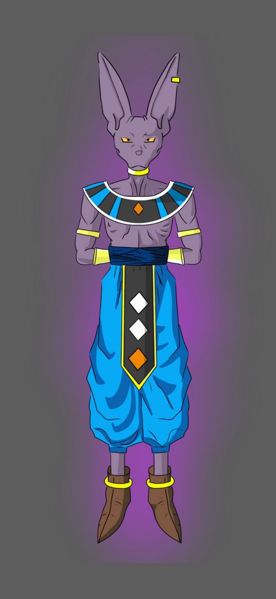 birus, dragon ball, anime, character, alien, art